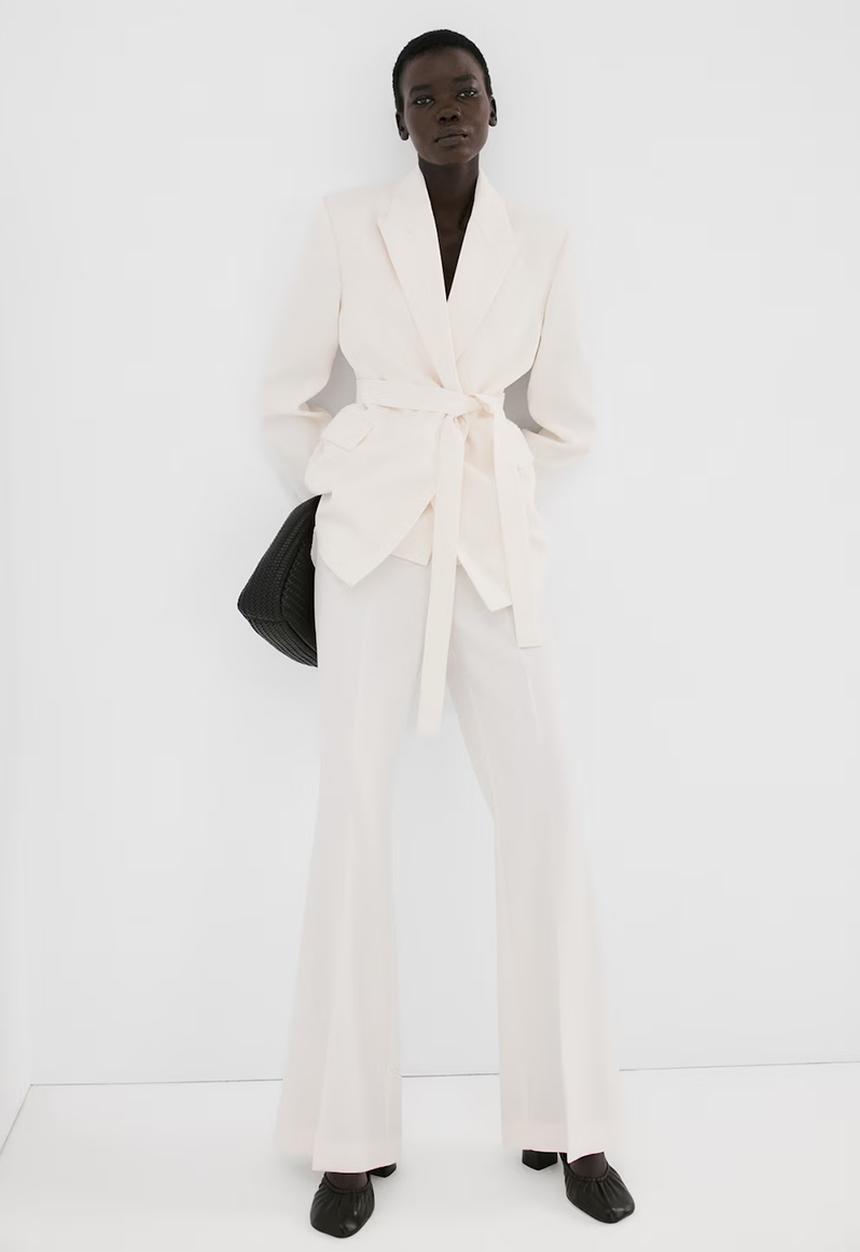 MANGO - Trousers iguana - Light Pastel Yellow