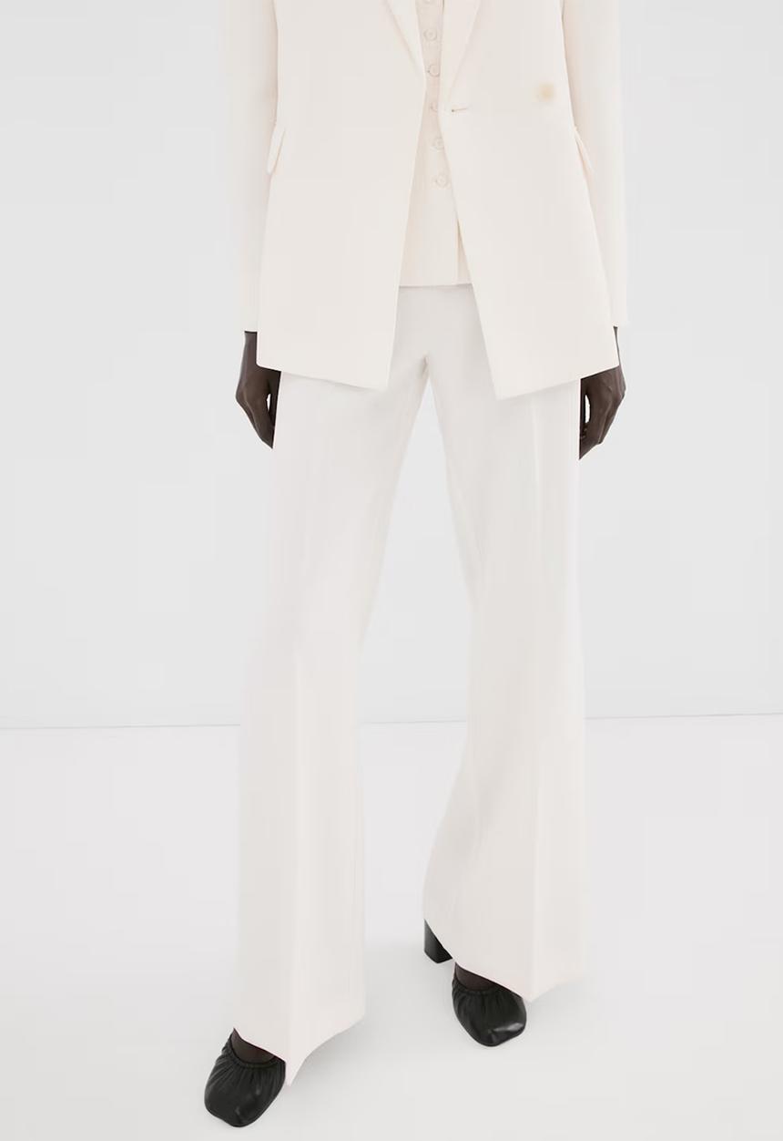 MANGO - Trousers iguana - Light Pastel Yellow
