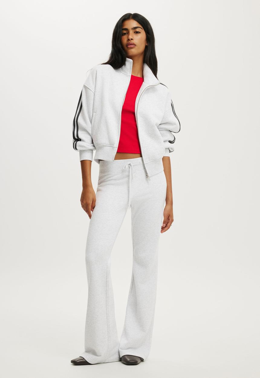 Cotton On - Funnel Neck Fleece Zip Through - Light Grey Marle