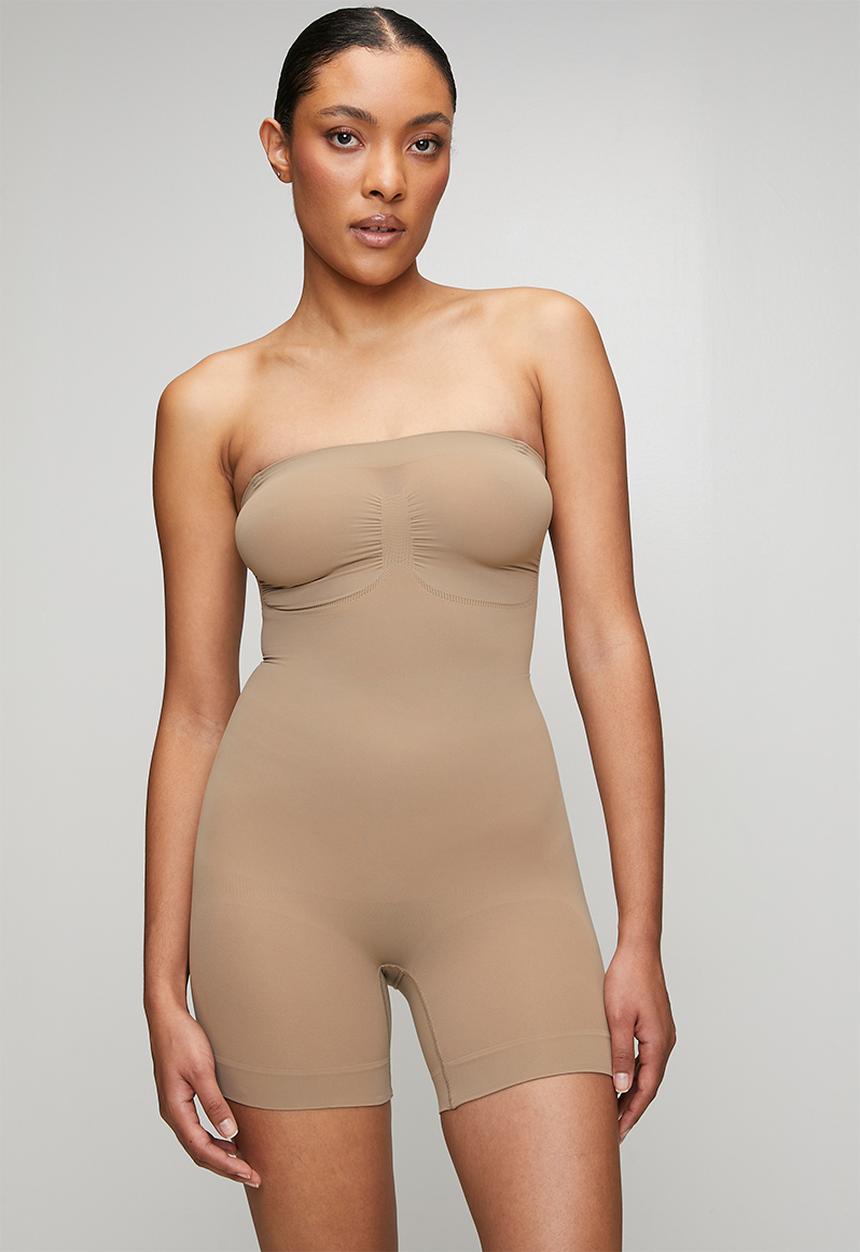 Easy Curves Shapewear - Boob tube mid thigh bodysuit - neutral