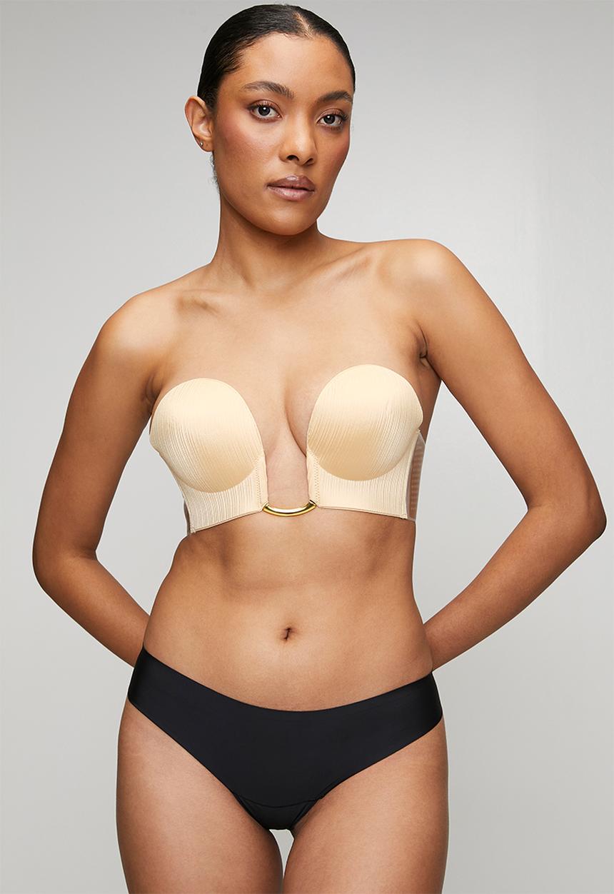 Easy Curves Shapewear - Plunge neckline gold metal - neutral