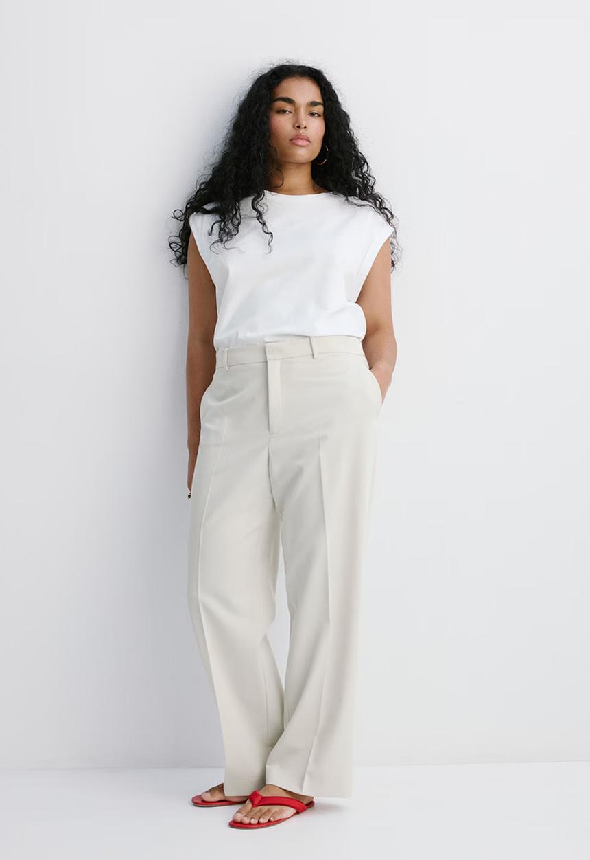 MANGO - T-shirt viri - white