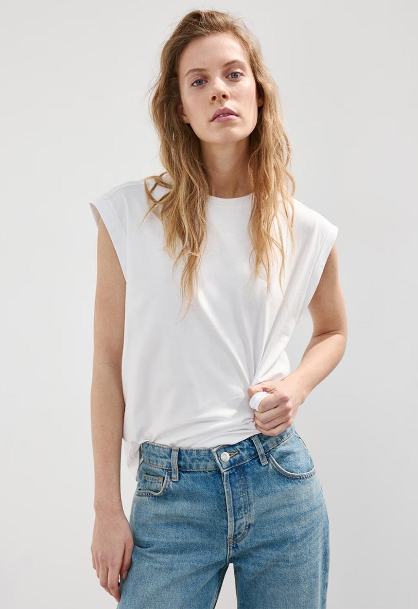 MANGO - T-shirt viri - white