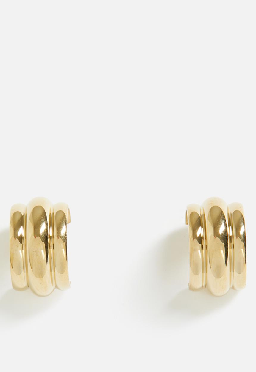 Zoe on Trend - Stylish semi-hoop earrings - gold