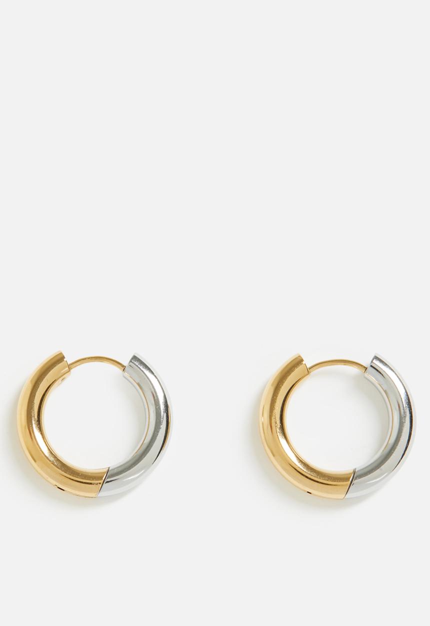Zoe on Trend - Contemporary hoop earrings  - silver/gold