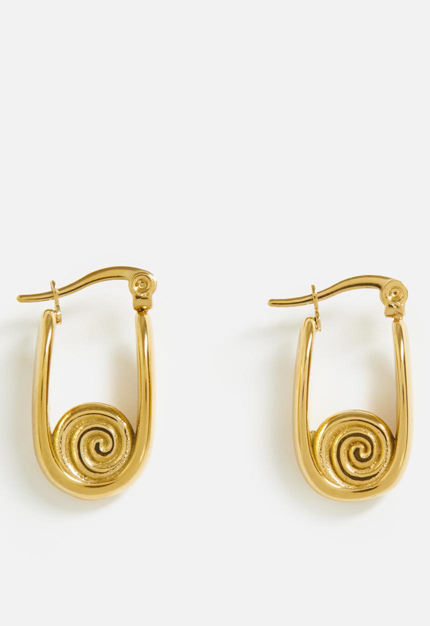 Zoe on Trend - Funky hoop earrings - gold