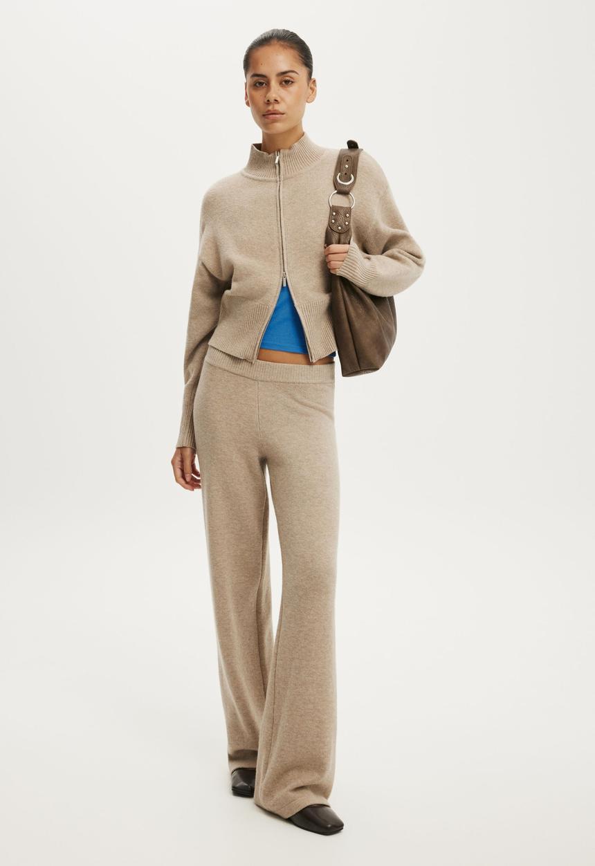 Cotton On - Lotus Knit Pant - Chai Dusk