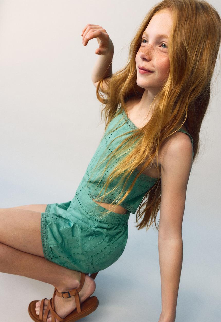 MANGO - Jumpsuit Cowgirl - Turquoise / Aqua