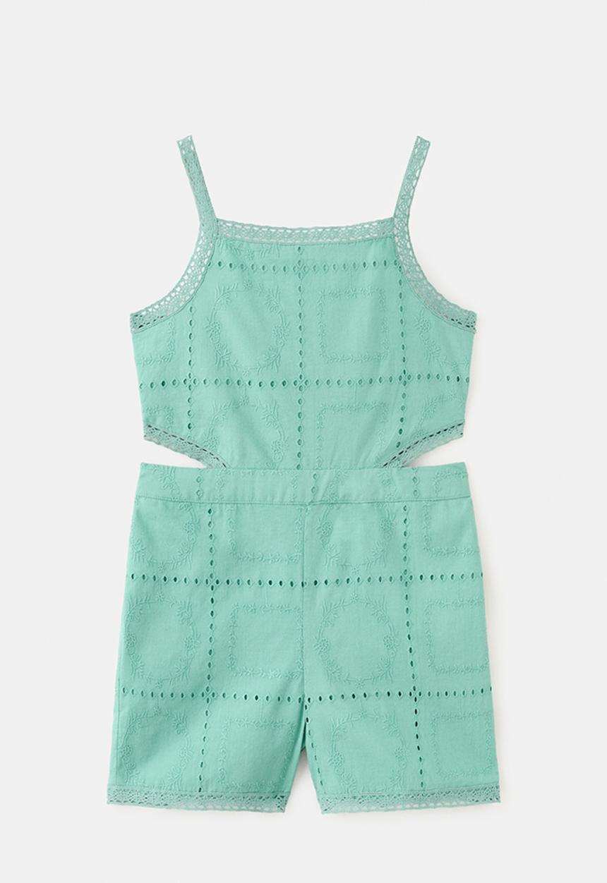 MANGO - Jumpsuit Cowgirl - Turquoise / Aqua