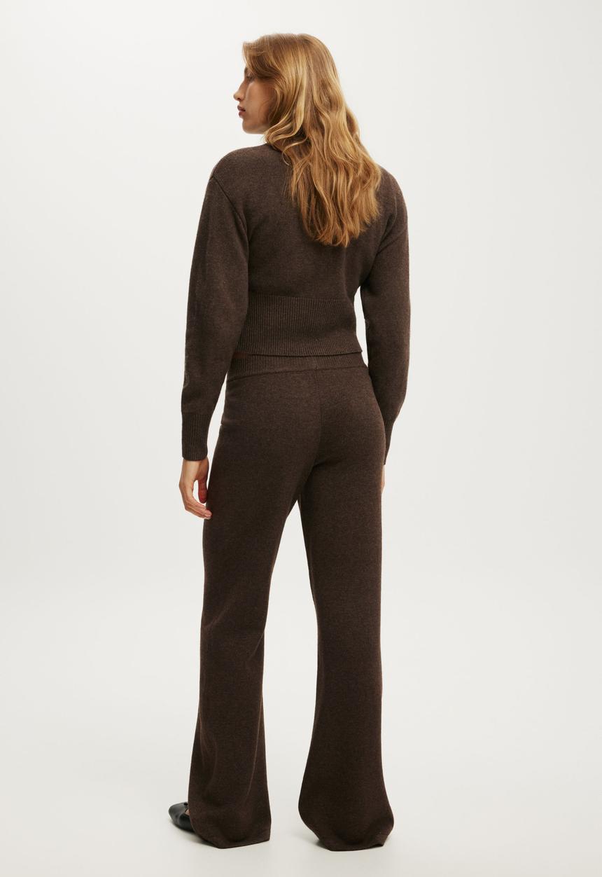 Cotton On - Lotus Knit Pant - Dark Oak