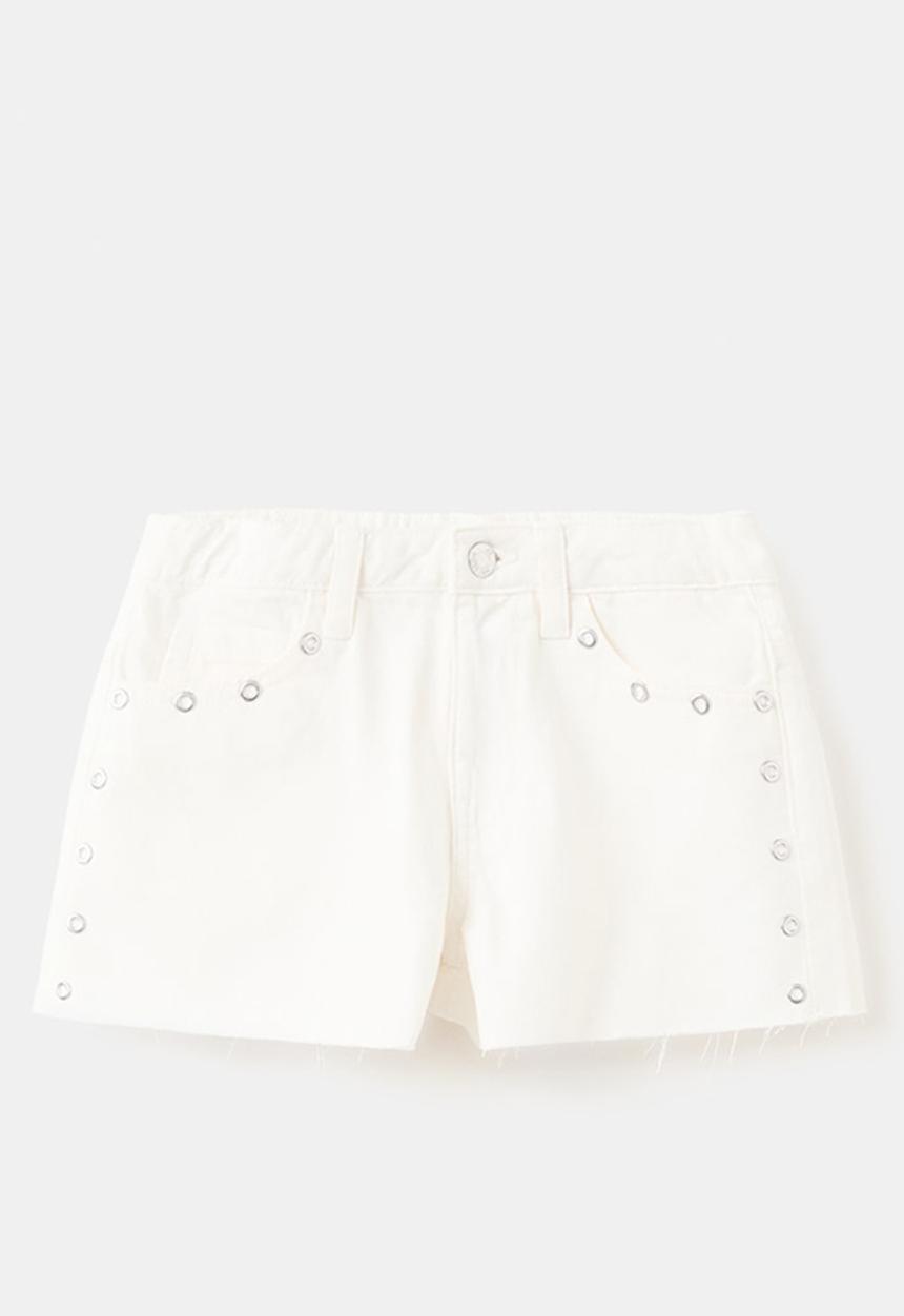 MANGO - Shorts Eyelet - White