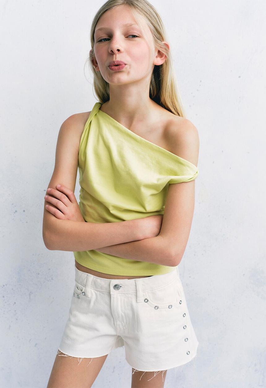 MANGO - Shorts Eyelet - White