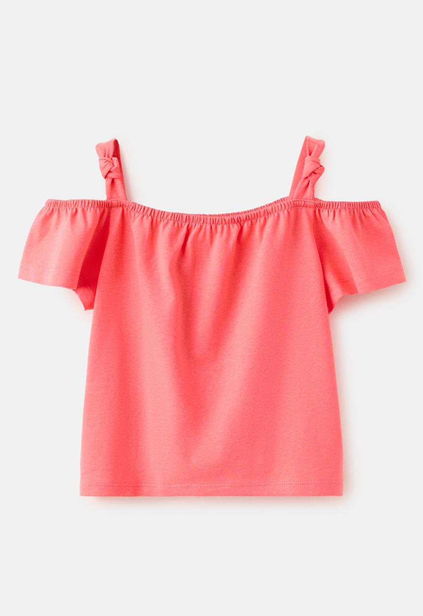 MANGO - T-Shirt Nudo - Medium Red