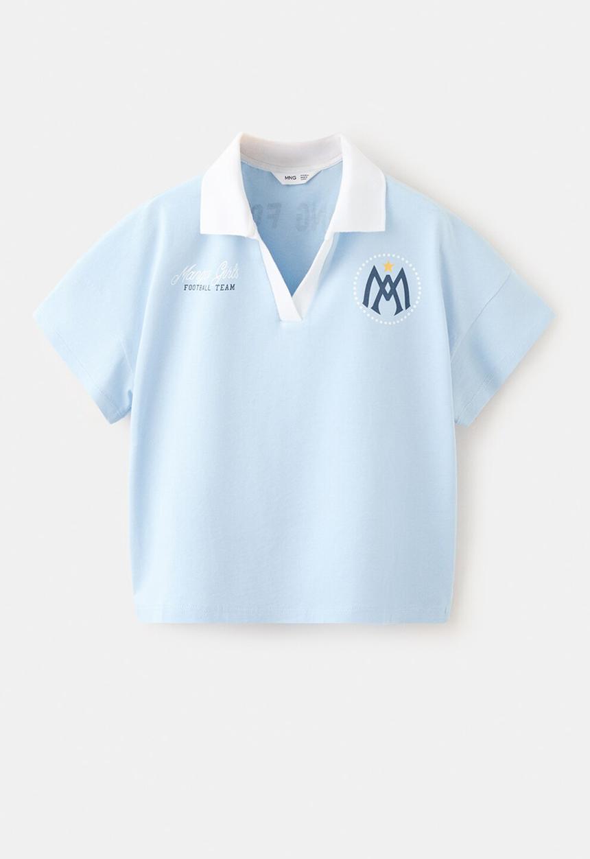MANGO - T-shirt Argen - Medium Blue