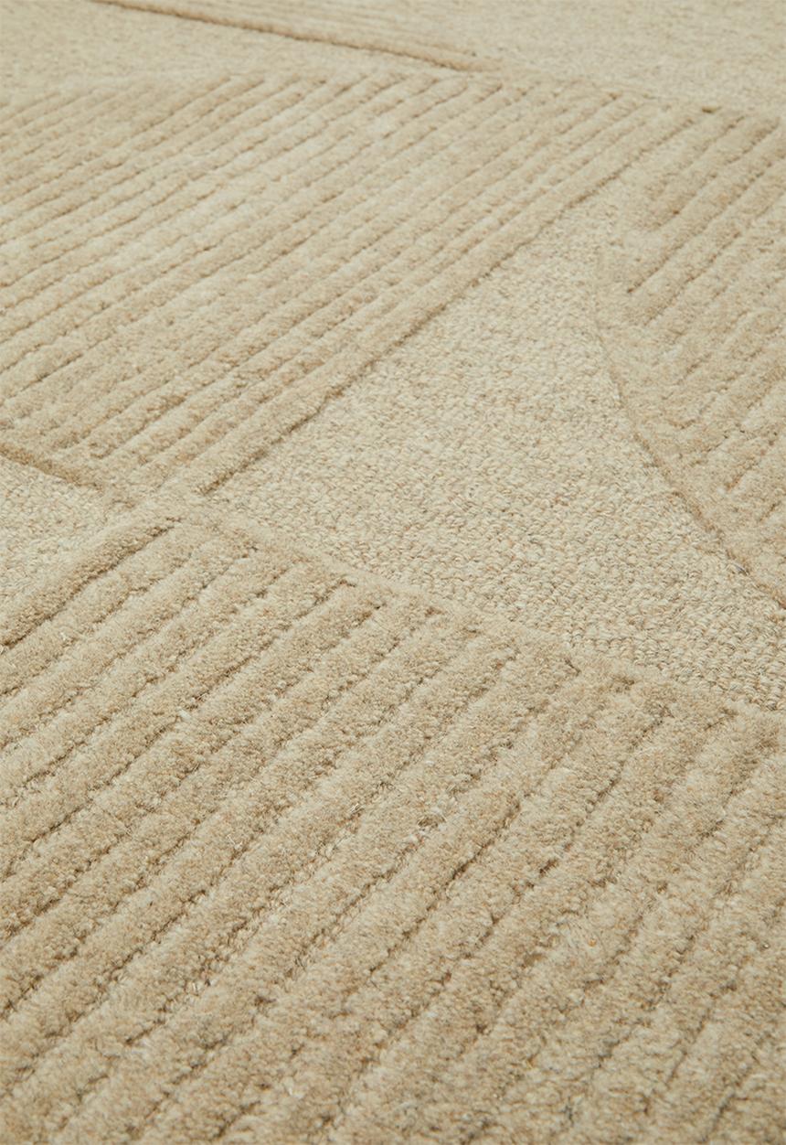 Sixth Floor - Swirl Wool Blend Tufted Rug - Natural