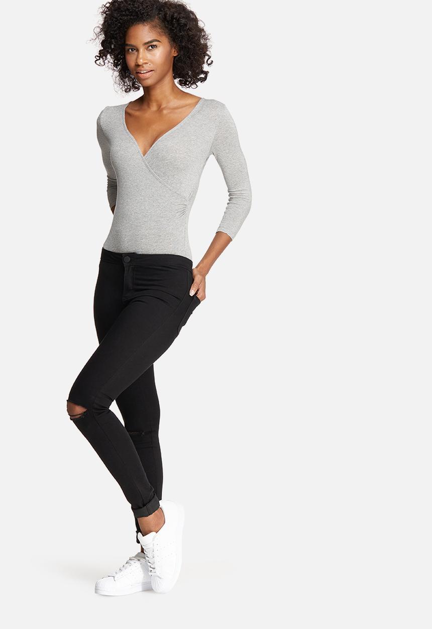 dailyfriday - Wrap V-neck bodysuit