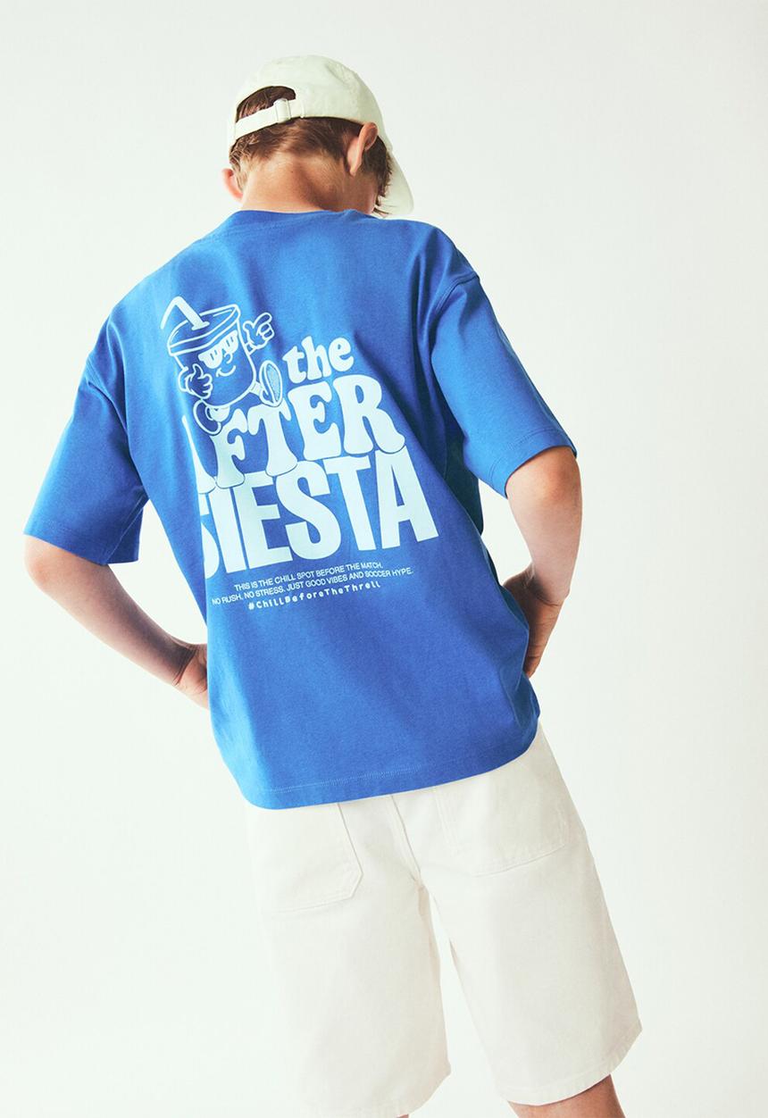 MANGO - T-Shirt Chirin - Medium Blue