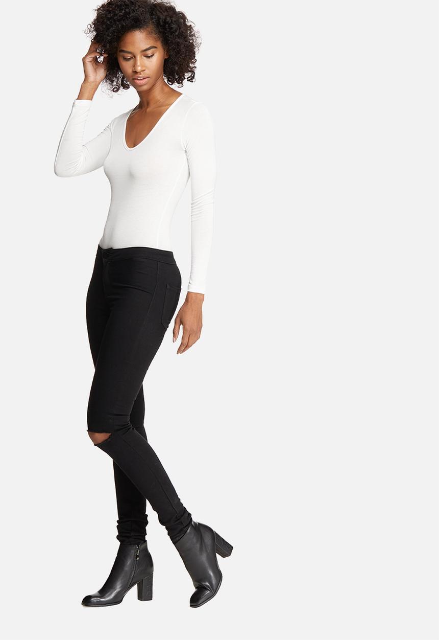 dailyfriday - V-neck long sleeve bodysuit
