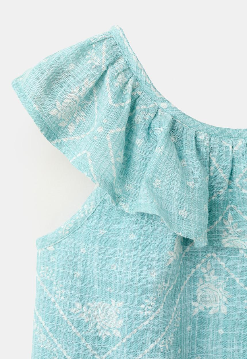 MANGO - Blouse Dizzyset - Turquoise / Aqua