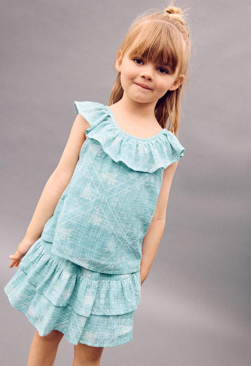 MANGO - Blouse Dizzyset - Turquoise / Aqua