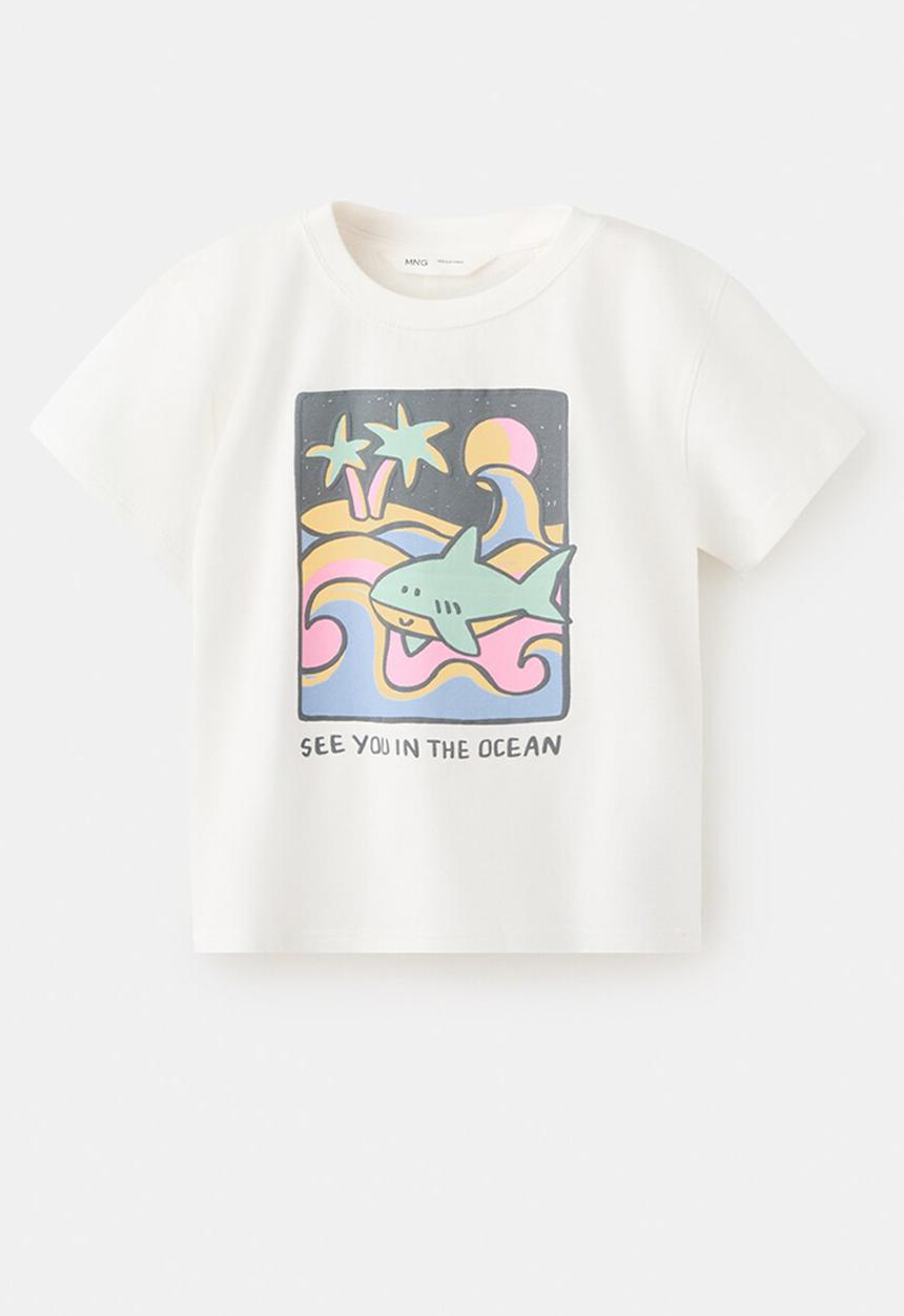 MANGO - T-shirt Shark - White