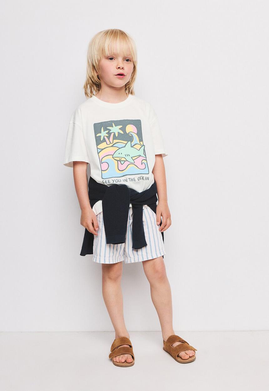 MANGO - T-shirt Shark - White