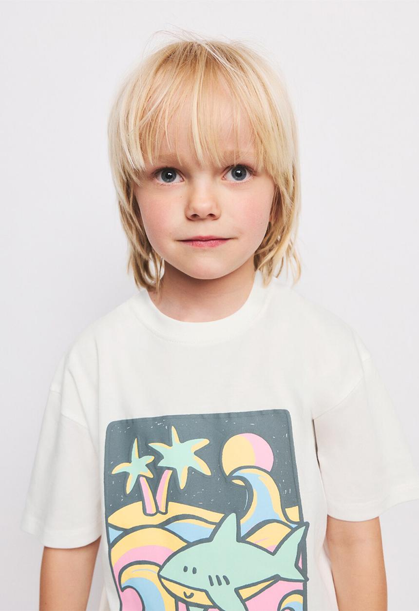 MANGO - T-shirt Shark - White