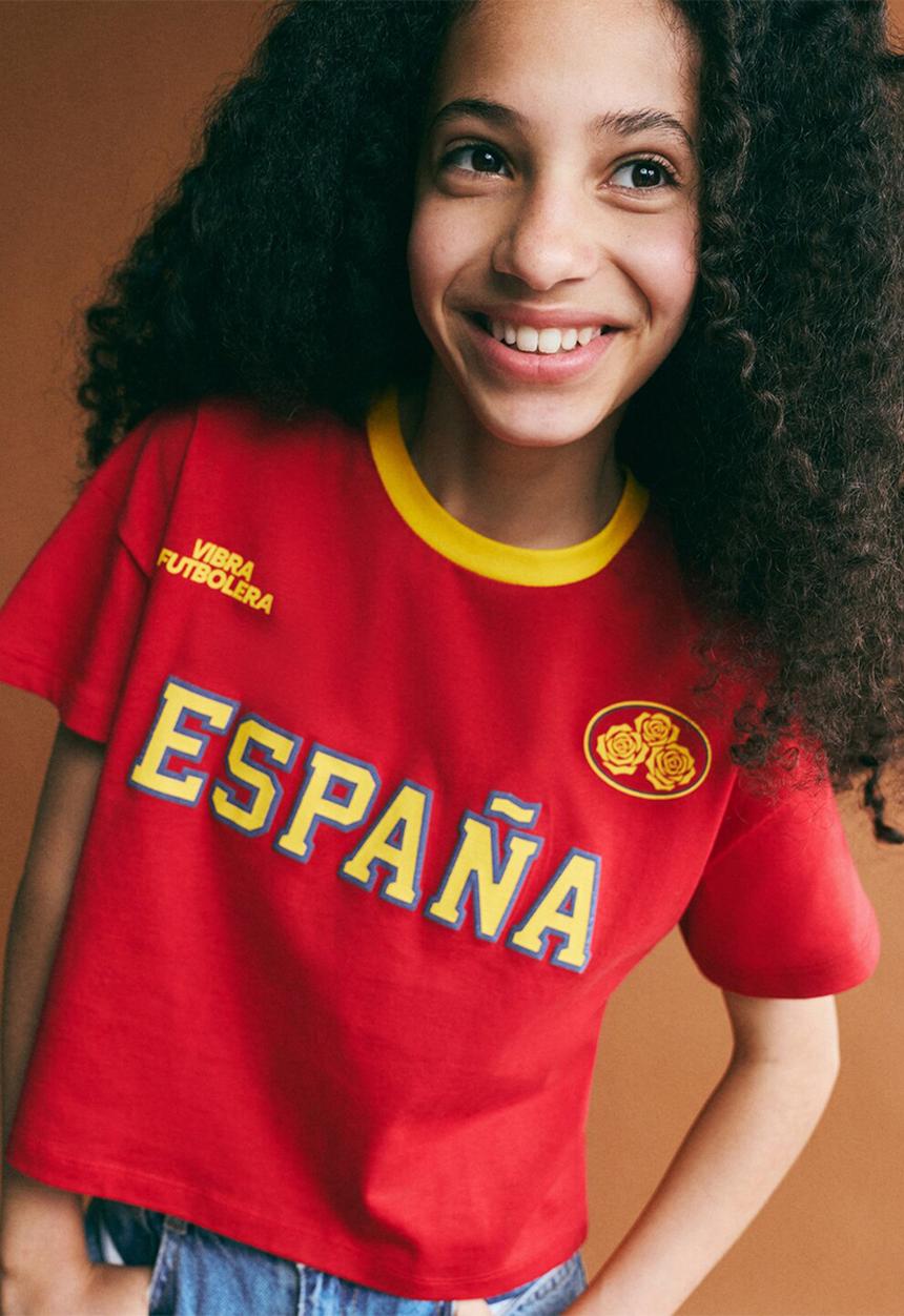 MANGO - T-shirt Spain - Bright Red