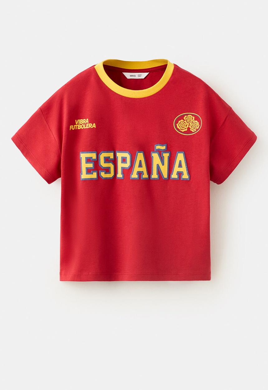 MANGO - T-shirt Spain - Bright Red