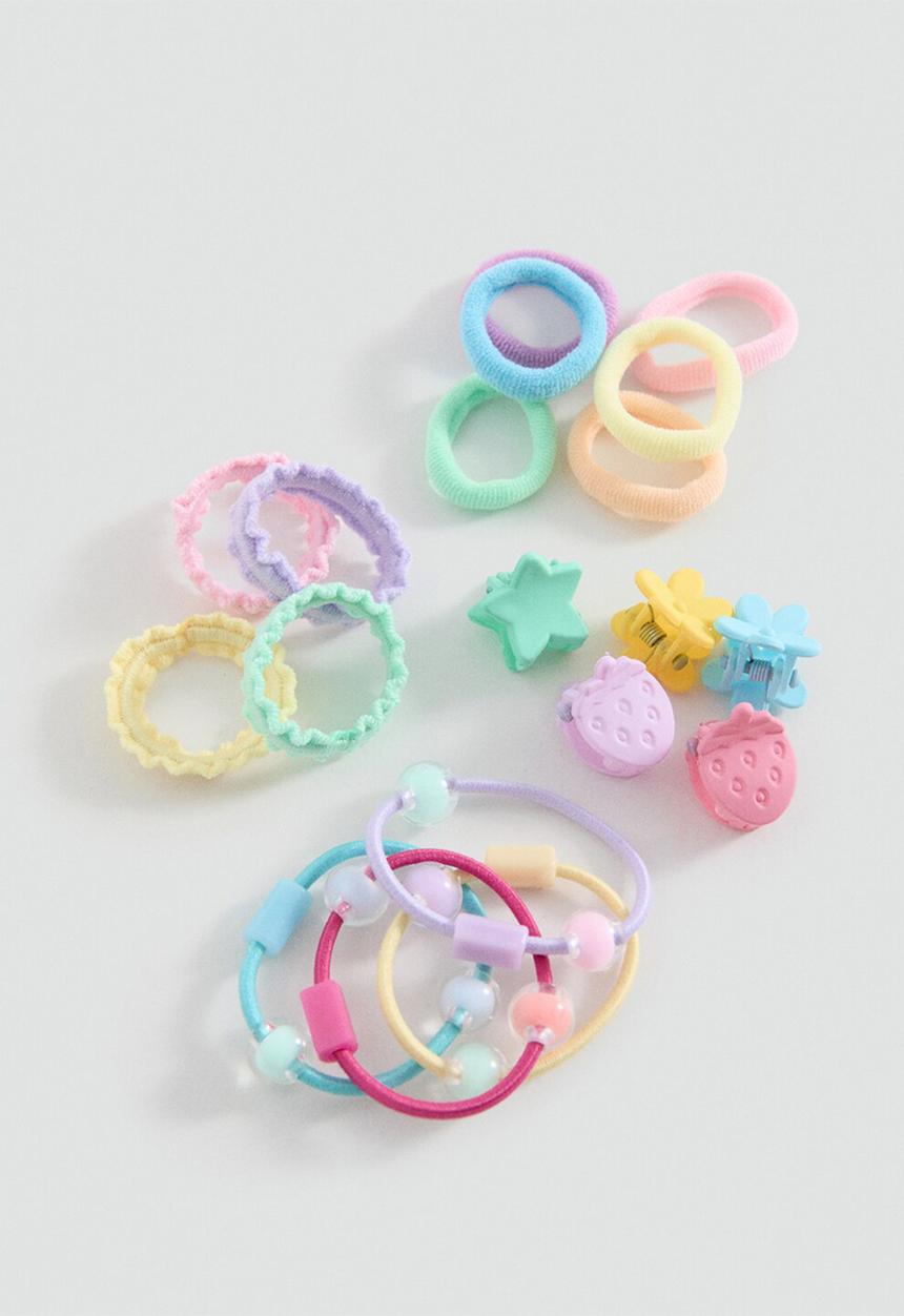 MANGO - Hair Tie Mix - Medium Pink