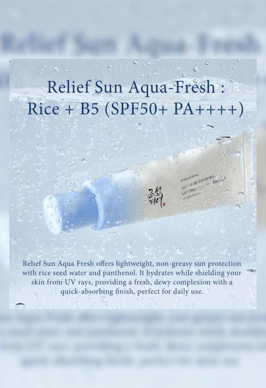 Beauty of Joseon - Relief sun Aqua-fresh: Rice + B5