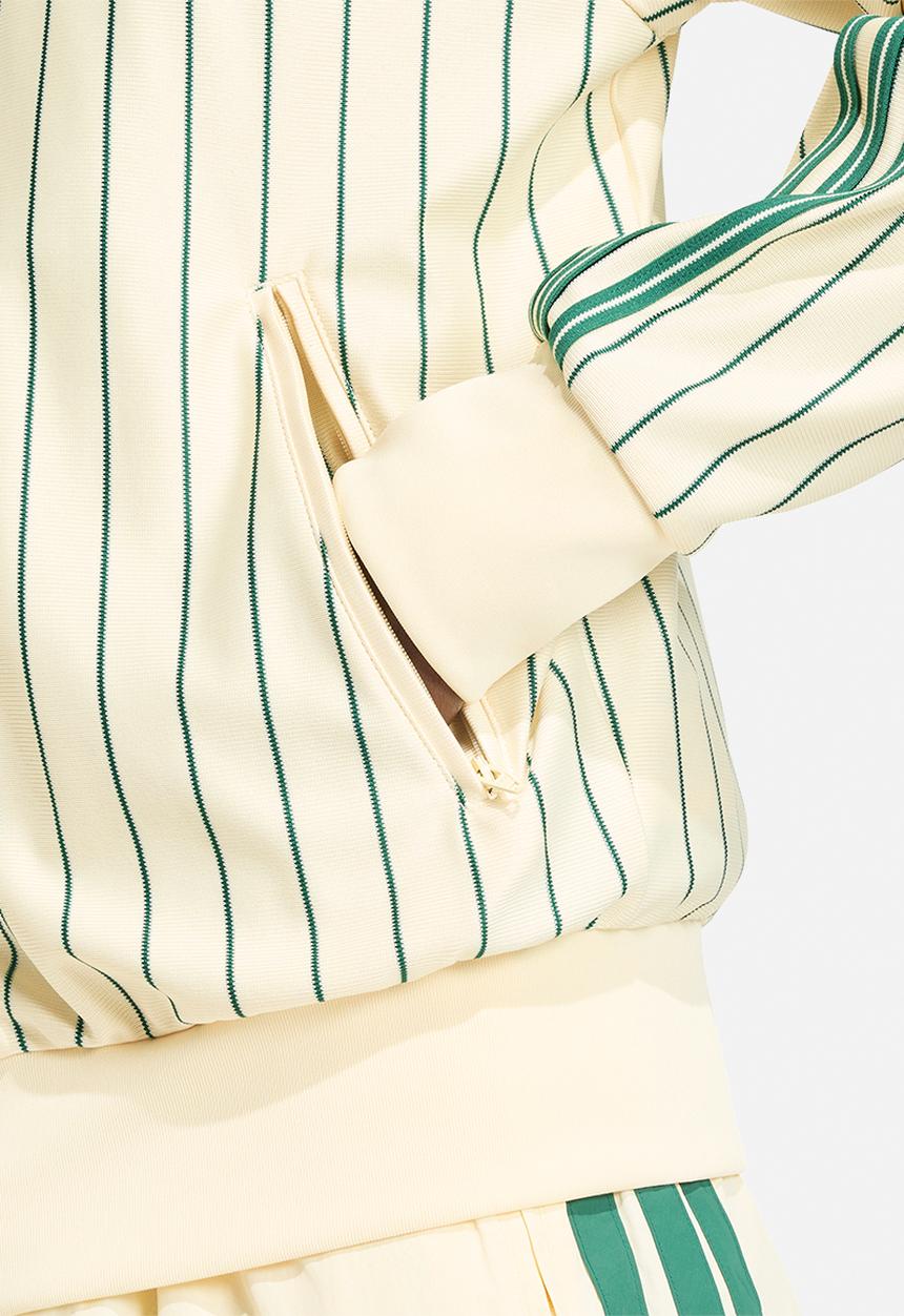 adidas Originals - Firebird Pinstriped Track Top - Warm Vanilla White