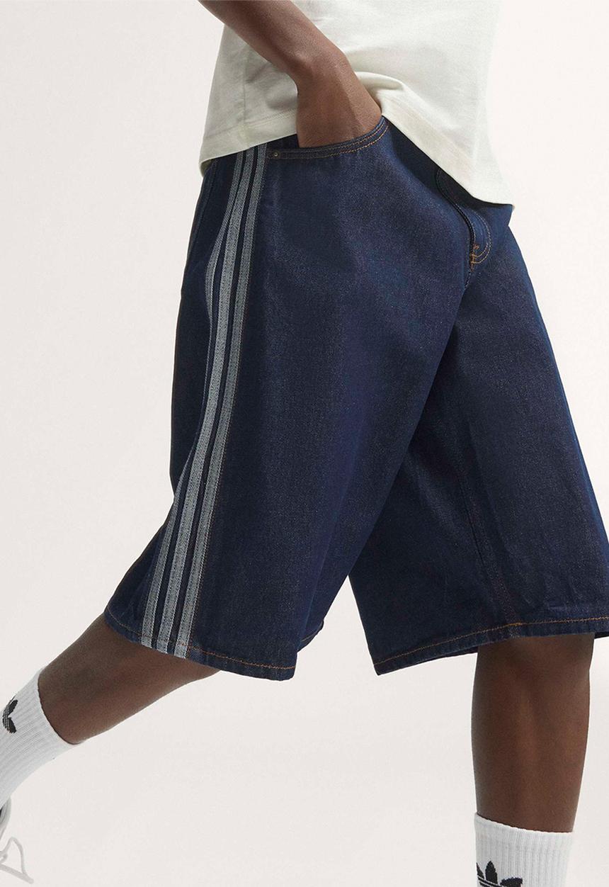 adidas Originals - Firebird  Jorts Mid-Rise Straight Leg - Indigo Denim Blue