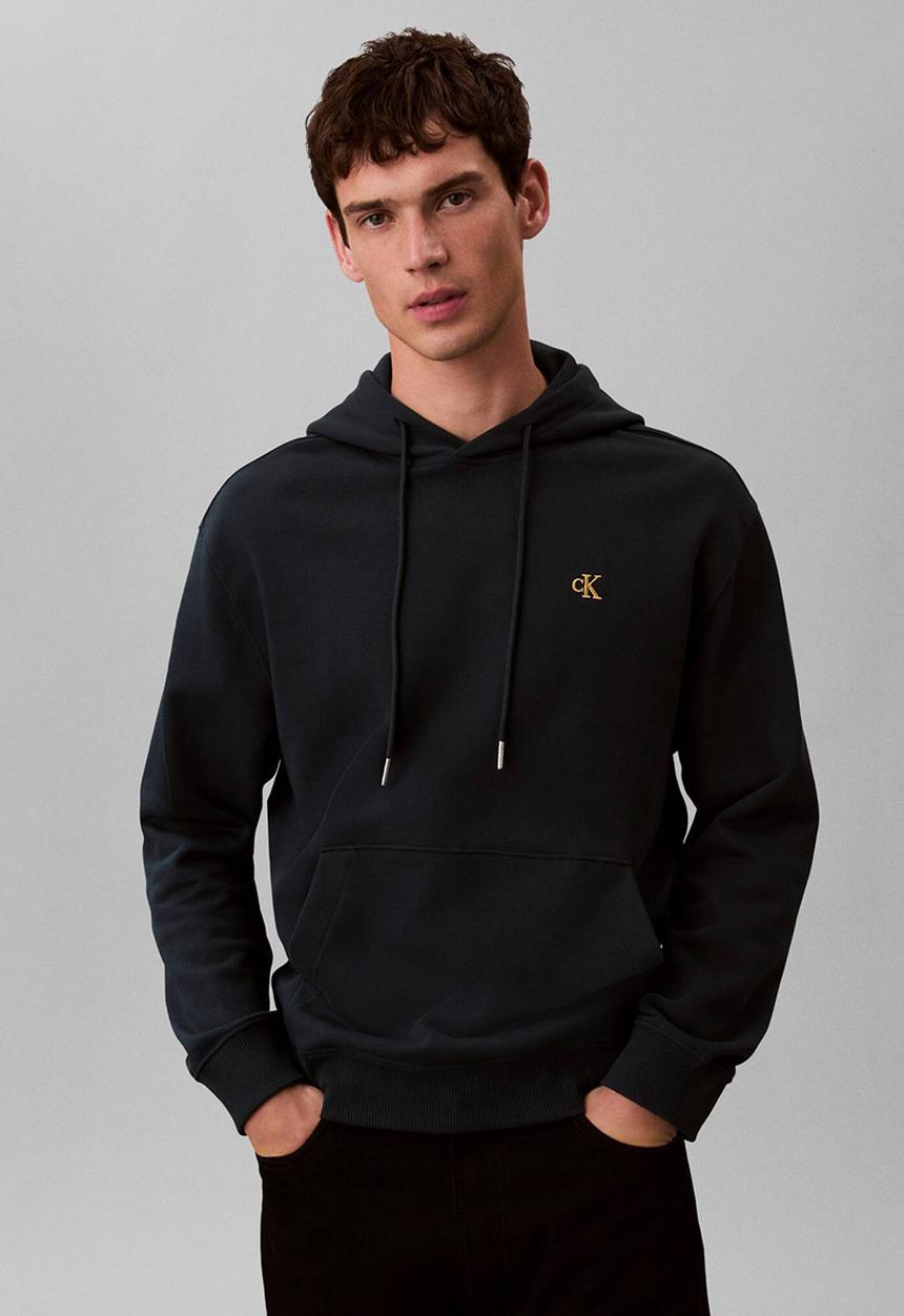 Calvin Klein - Long Sleeve 350Terry Eu Monogram Hoodie - Nurture Navy