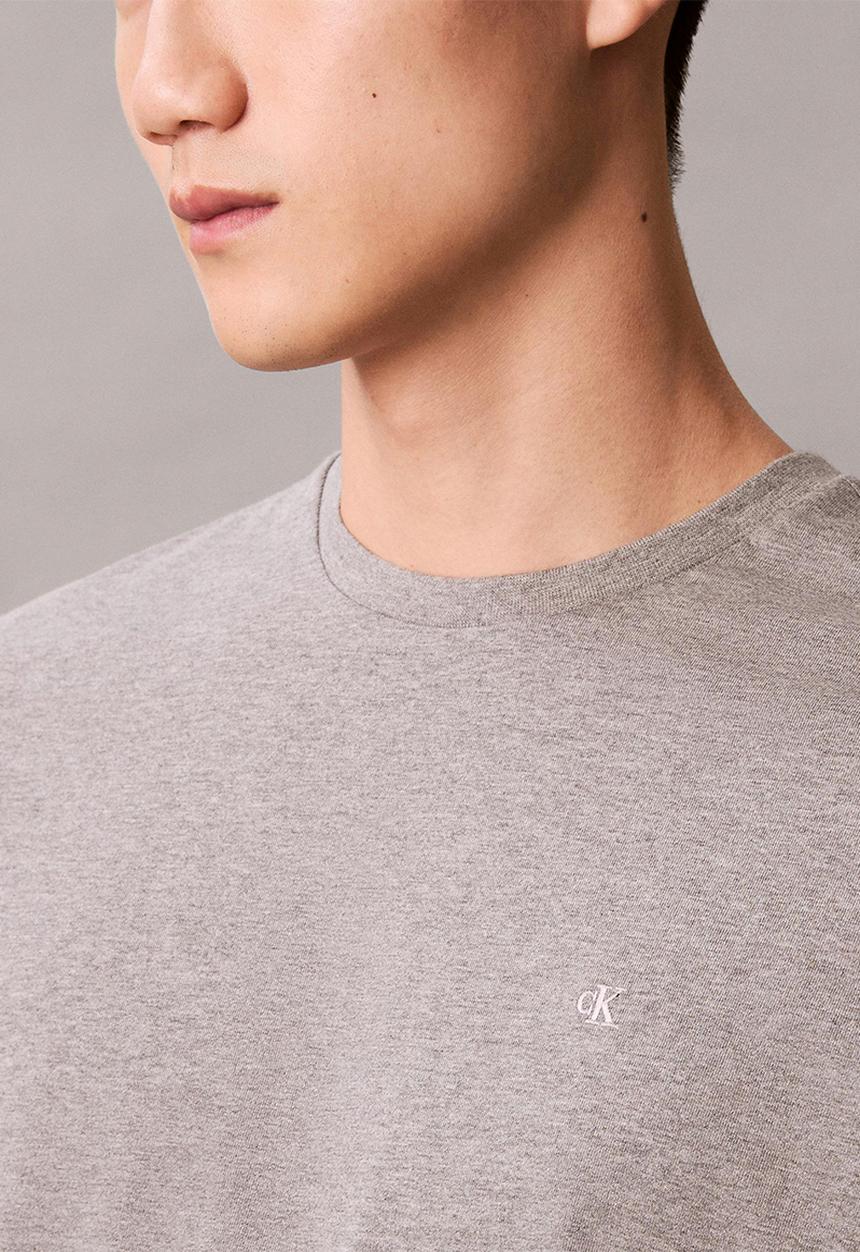 Calvin Klein - Short Sleeve Classic Monogram Tee - Medium Grey Heather