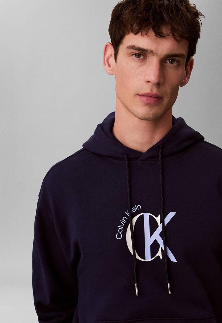 Calvin Klein - Ls Eu 350Terry Graphic Hoodie - Maritime Blue