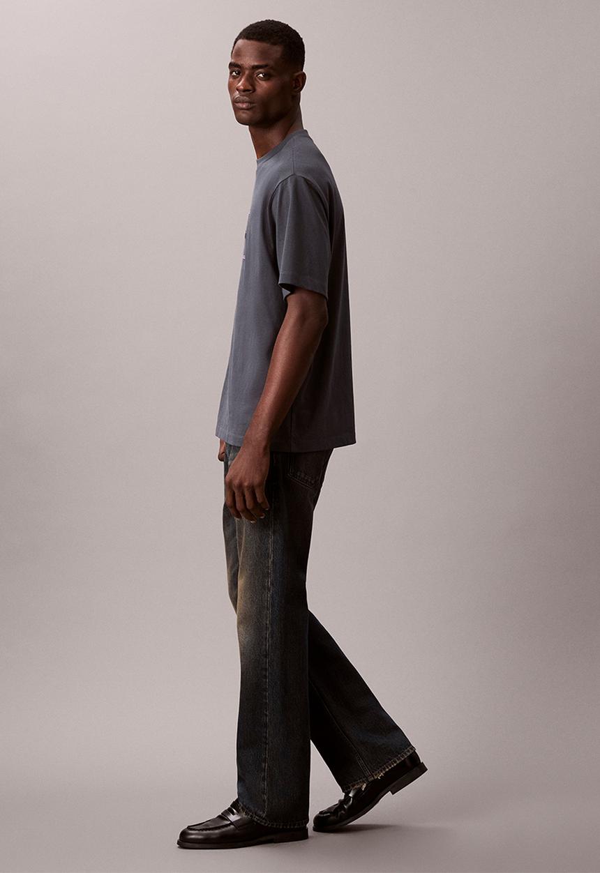 Calvin Klein - Short Sleeve 16S Tricolor Monologo Graphic Tee - Harlem Night Blue