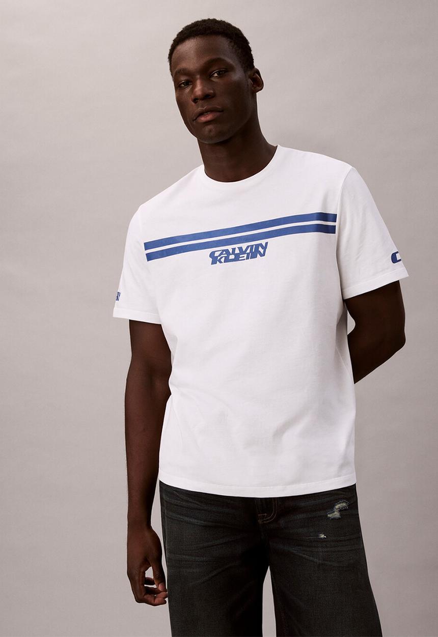 Calvin Klein - Short Sleeve 20S 5Am Ck Racer Stripe Graphic Tee - Brilliant White