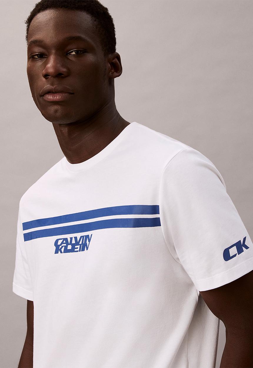 Calvin Klein - Short Sleeve 20S 5Am Ck Racer Stripe Graphic Tee - Brilliant White