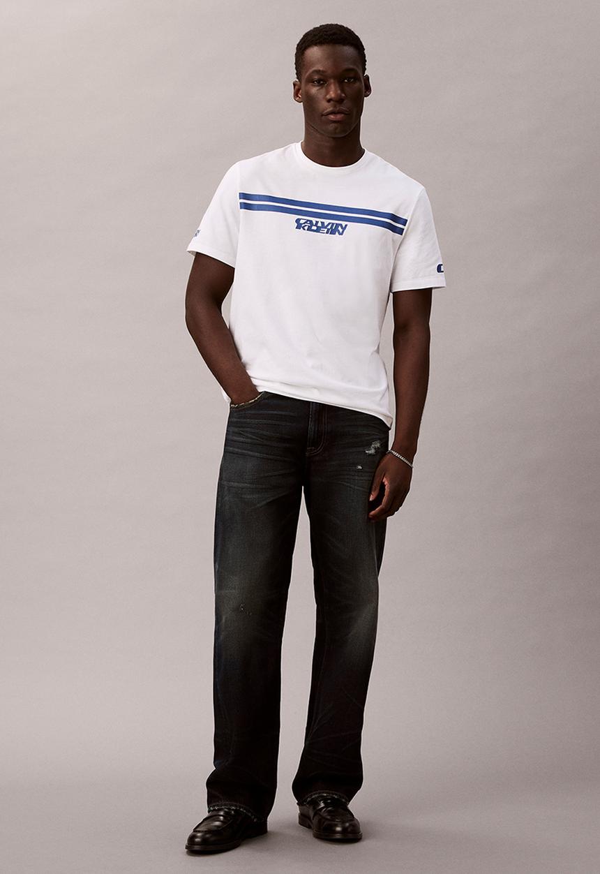 Calvin Klein - Short Sleeve 20S 5Am Ck Racer Stripe Graphic Tee - Brilliant White