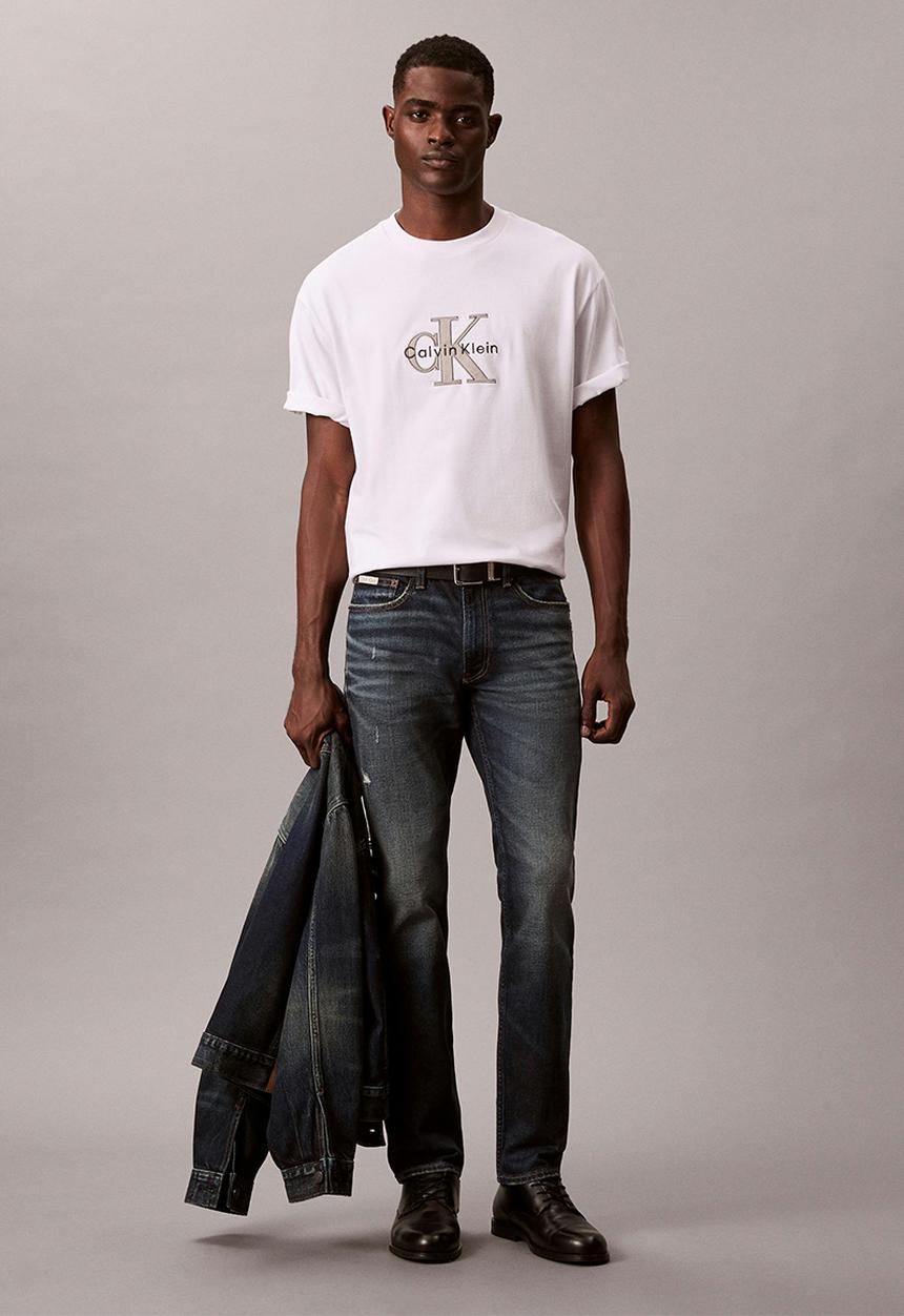 Calvin Klein - Short Sleeve 16S Tricolor Monologo Graphic Tee - Bright White