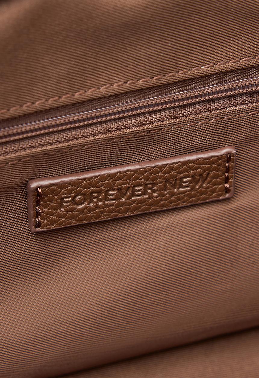Forever New - Portia padlock soft clutch in chocolate