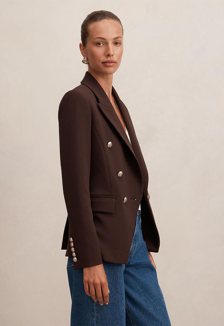 Forever New - Tiana Military Blazer in Chocolate