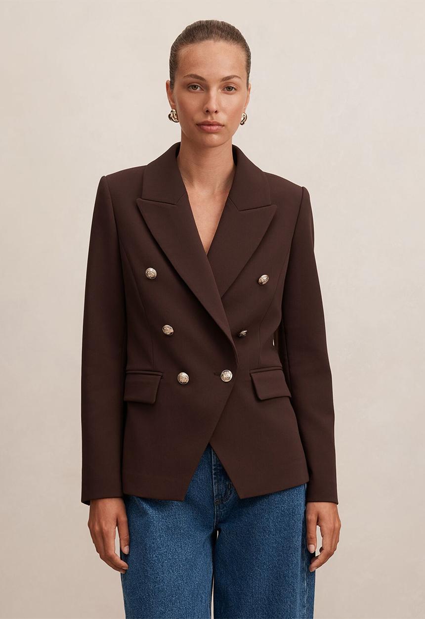 Forever New - Tiana Military Blazer in Chocolate