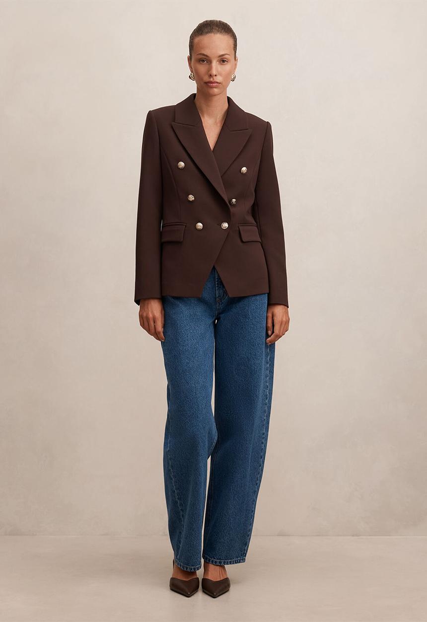 Forever New - Tiana Military Blazer in Chocolate