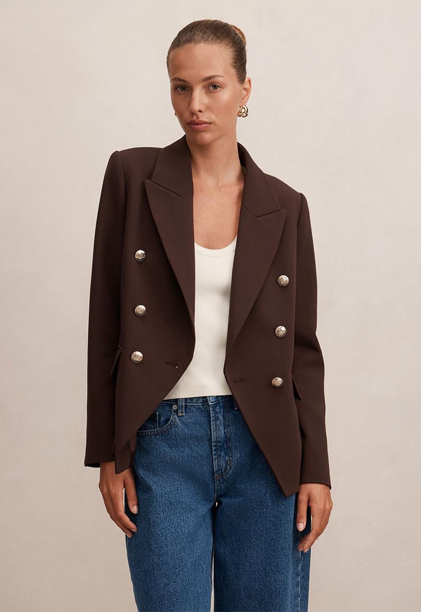 Forever New - Tiana Military Blazer in Chocolate