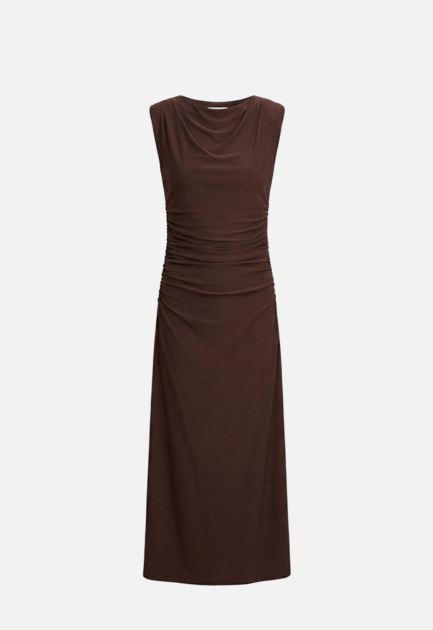 Forever New - Alisa ruched jersey midi dress in freckle