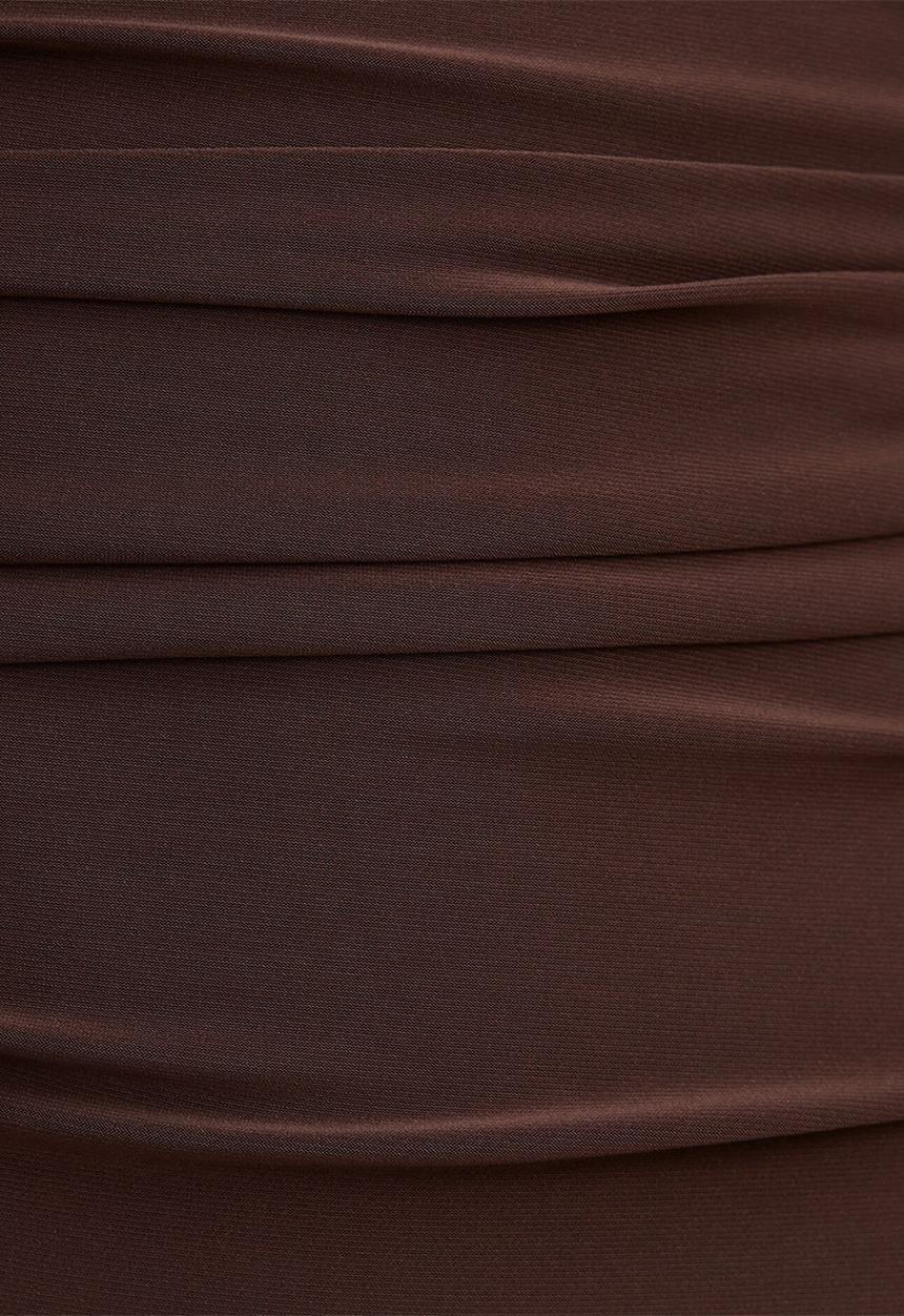 Forever New - Alisa ruched jersey midi dress in freckle