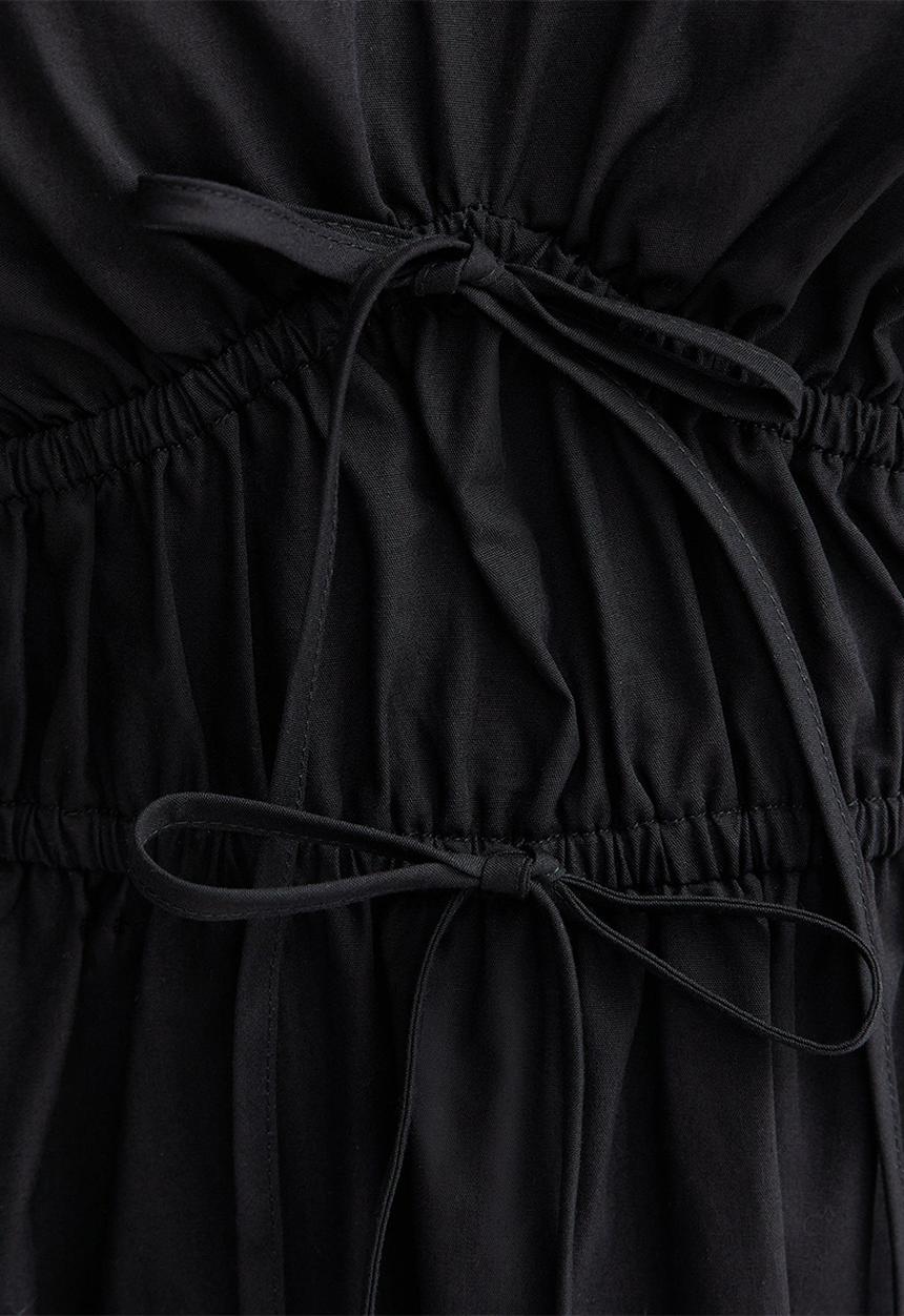 New Look - Cotton Puff Sleeve Midi Dress - Black