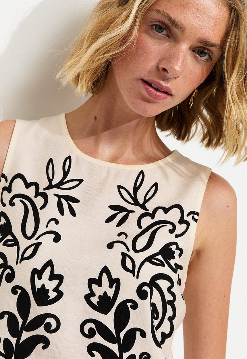 New Look - Paisley Print Tank Top - White